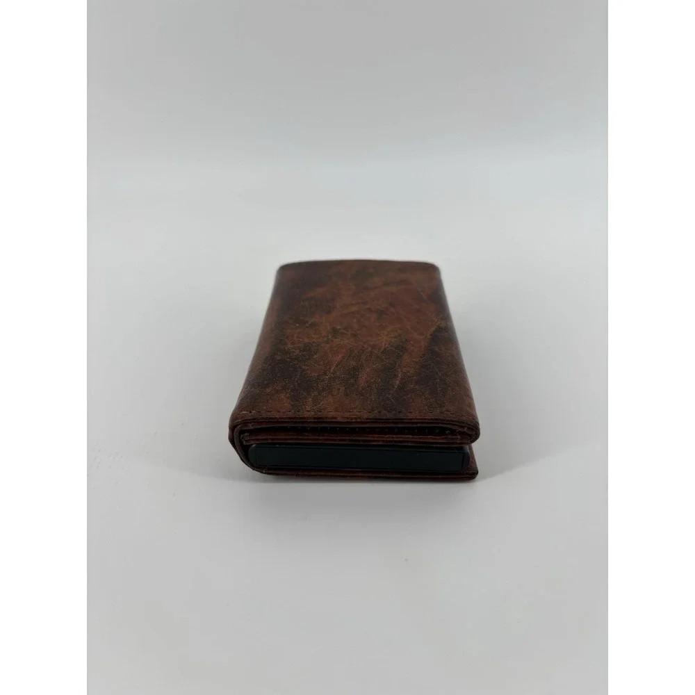 NWOT VULKIT Limited Edition Leather Tri-Fold Wallet RFID Blocking Zipper Pocket